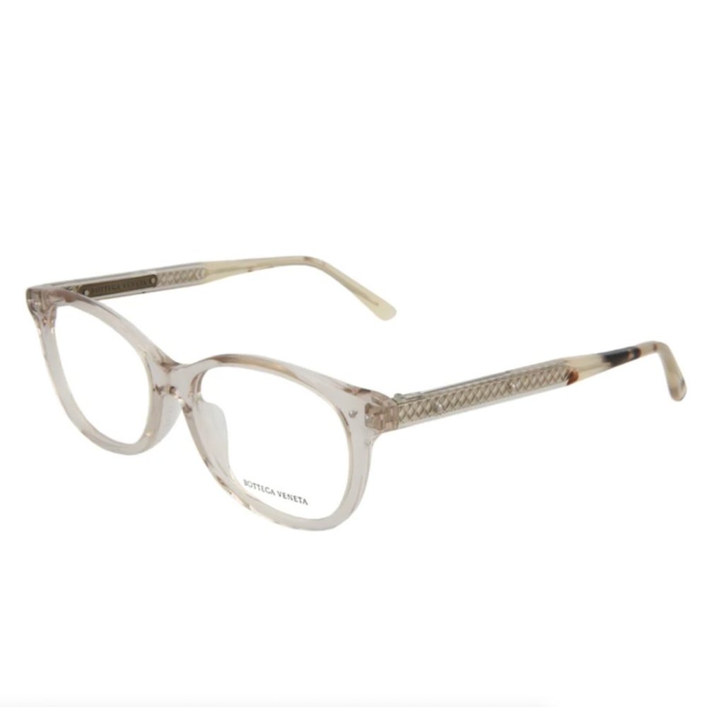 Bottega Veneta Women's Transparent Beige Round Eyeglasses!